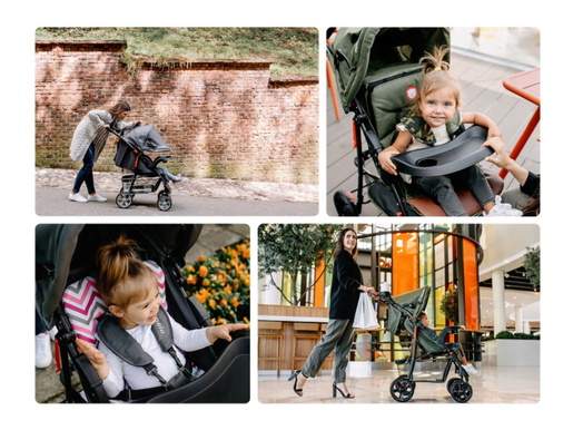 Lionelo dječja kolica EMMA PLUS siva-plava-scandi + torba za mamu