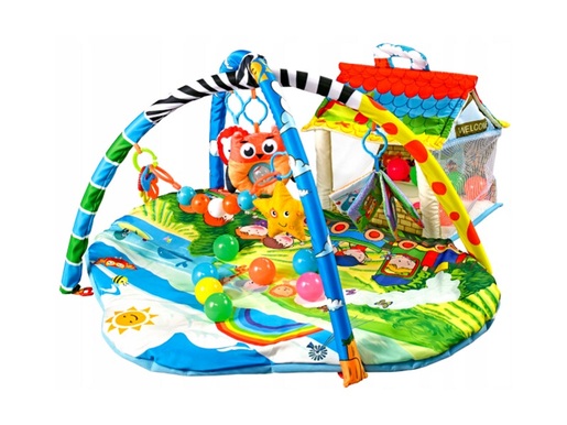 Lionelo dječja podloga za igru - edikativni madrac s igračkama + lopticama Imke