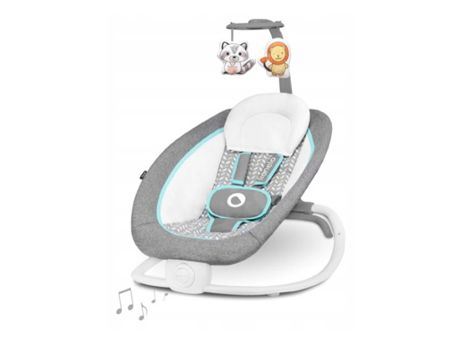 Lionelo dječja zibalica Pascal, 5 melodija, vibriranje, siva-scandi