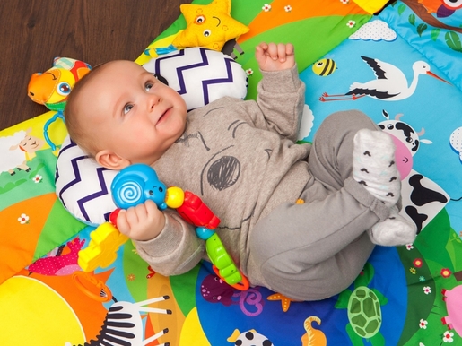 Lionelo dječja podloga za igru - edukativni madrac s igračkama, plava Anika plus