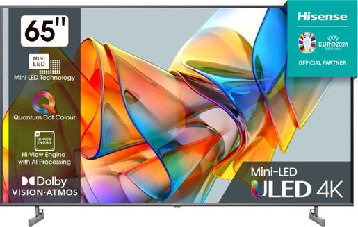 Hisense Mini-LED ULED TV 55" 65U6KQ, 4K Ultra HD, Smart TV, VIDAA Smart OS, DTS Virtual X, Quantum Dot Colour, HDR10+