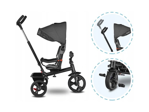 Lionelo tricikl Haari, 2 u 1, sivi