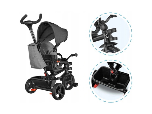 Lionelo tricikl Haari, 2 u 1, sivi