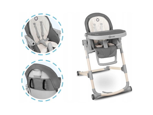 Lionelo dječja hranilica Cora, siva