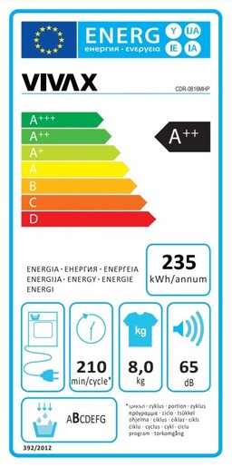 Vivax mašina za sušenje veša CDR-0816MHP