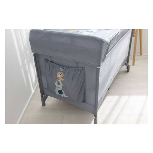 FreeON prijenosni krevetić Elephants s dvostrukim dnom, sivi