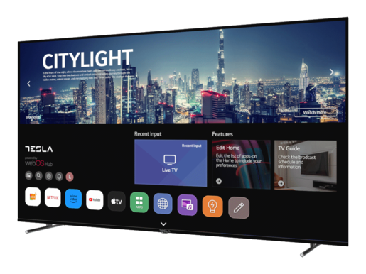 Tesla 75E645BUW LED TV 75" ultra HD, WebOS smart, Magic remote, ThinQ AI, DVB-T2/C/S2