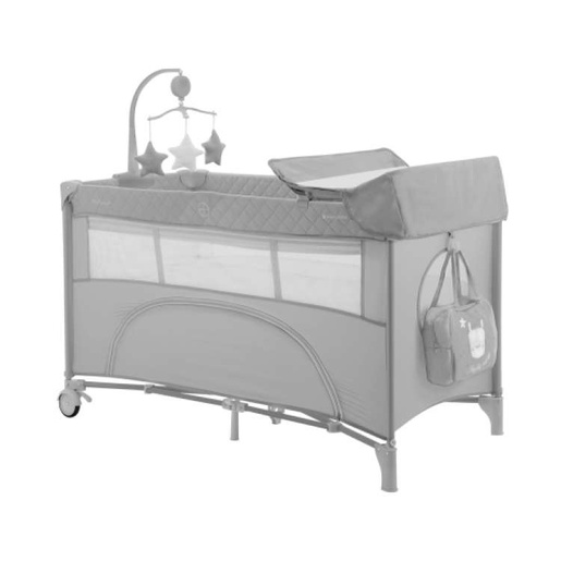 KIKKA BOO PRENOSIVI KREVETAC NA DVA NIVOA NIGHTY NIGHT GREY