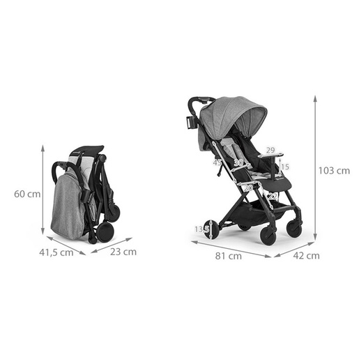 KINDERKRAFT KOLICA PILOT GREY