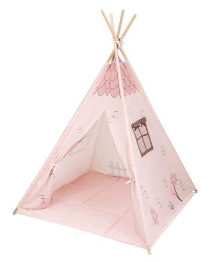 Kikka Boo drveni teepee podloga za igru Pink House
