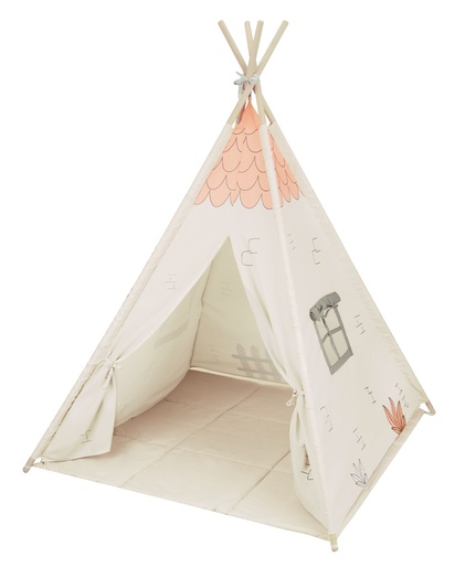 Kikka Boo drveni teepee podloga za igru Beige House