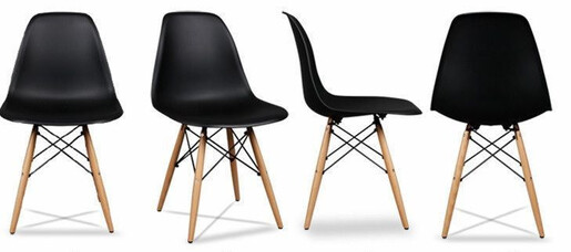 MILANO SET ČETIRI STOLICE - CRNA