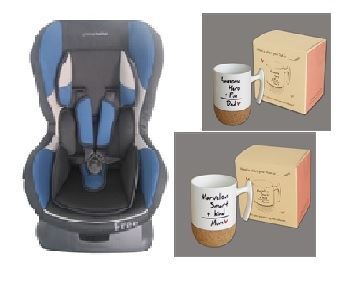 AUTOSJEDALICA grupa 0+/1 FREE blue + šoljice za mamu i tatu