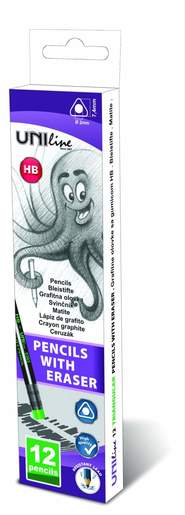 Grafitna olovka sa gumicom UNI LINE UNL-0363