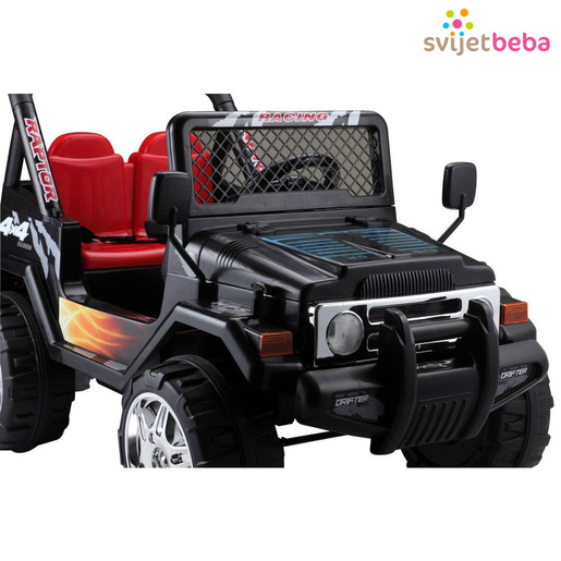 Jeep Raptor, auto na akumulator, Crni