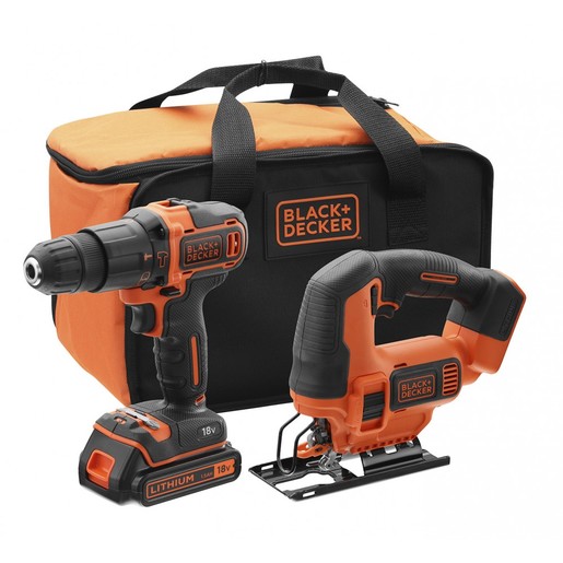 BLACK & DECKER set akumulatorska udarna bušilica i ubodna pila 18V - BCK22S1S
