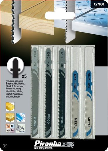 BLACK & DECKER 5-dijelni set ubodnih pila za drvo i metal hcs/hss X27030