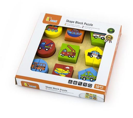 Drvene puzzle 18 dijelova- vozila