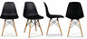 MILANO SET ČETIRI STOLICE - CRNA