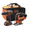 BLACK & DECKER set akumulatorska udarna bušilica i ubodna pila 18V - BCK22S1S