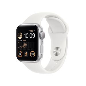 Apple Watch SE (2022) GPS 40mm Silver Aluminium Case with White Sport Band - Regular, smart watch