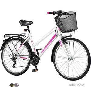 EXPLORER ROM266CR 26"/18"VENSSINI ROMA велосипед бел со розево