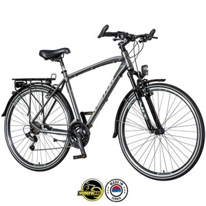 VISITOR TRE281 AMS 28"/21" АЛУМИНИУМ CITY LIMITED велосипед црн со сиво