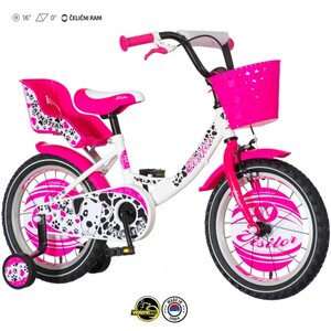 Детски Велосипед Dalmatian 16" Venera Bike-VISITOR розев со бело и црно