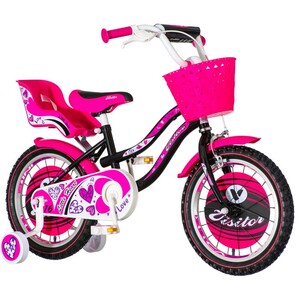 Детски Велосипед LITTLE HEART16" Venera Bike-VISITOR розев со црно и бело
