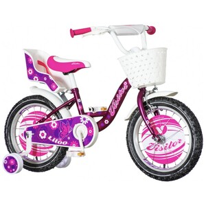 Детски Велосипед LILOO16" Venera Bike-VISITOR виолетов со розево и бело