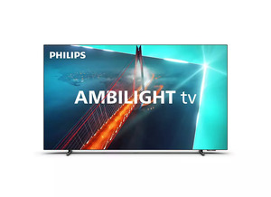 PHILIPS OLED TV 48OLED718/12, 4K Ultra HD, Smart TV, Android, Google TV™, Ambilight, VRR 120 Hz, Метална рамка **МОДЕЛ 2023**