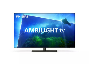 PHILIPS OLED TV 48OLED818/12, 4K Ultra HD, Smart TV, Android, Google TV™, Ambilight, VRR 120 Hz, Метална рамка **МОДЕЛ 2023**