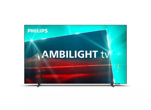 PHILIPS OLED TV 55OLED718/12, 4K Ultra HD, Smart TV, Android, Google TV™, Ambilight, VRR 120 Hz, Метална рамка **МОДЕЛ 2023**
