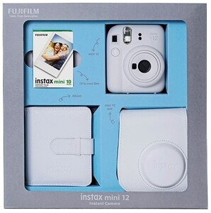 FUJIFILM INSTAX Mini 12 Bundle Box Инстант филм камера (Clay White)