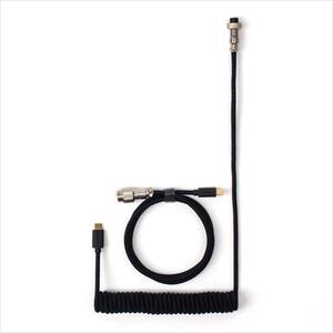 KEYBOARD ACCESSORY KEYCHRON COILED AVIATOR CUSTOM CABLE (Type-C to Type-C) w/adapter type-A to Type-C, Black