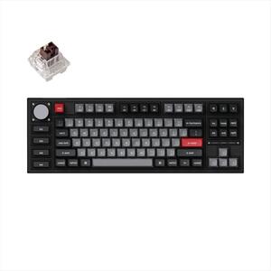 KEYBOARD MECHANICAL KEYCHRON Q3 PRO AL TKL RGB LED HS Keychron K Pro Brown switch,w/Prog. knob & x4 Macro keys,w/BT,Carbon Black, Q3P-M3