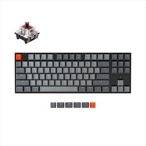 KEYBOARD MECHANICAL KEYCHRON K8 HS RGB LED TKL Gateron Optical Brown switch Multi-Device (Wired+Bluetooth), Black, K8-P3