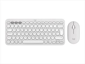 COMBO KEYBOARD AND MOUSE WIRELESS LOGITECH PEBBLE 2 COMBO White w/Bluetooth, Logitech Bolt, 920-012240