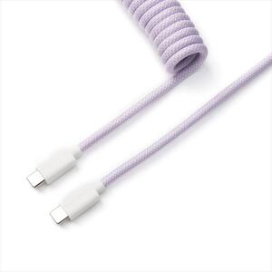 KEYBOARD ACCESSORY KEYCHRON COILED AVIATOR CUSTOM CABLE (Type-C to Type-C) w/adapter type-A to Type-C, LIGHT PURPLE, Cab-17