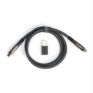 KEYBOARD ACCESSORY KEYCHRON DOUBLE SLEEVED GEEK CUSTOM CABLE (Type-C to Type-C) w/adapter type-A to Type-C, BLACK, CAB-21