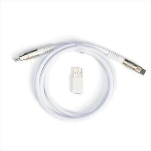 KEYBOARD ACCESSORY KEYCHRON DOUBLE SLEEVED GEEK CUSTOM CABLE (Type-C to Type-C) w/adapter type-A to Type-C, WHITE, CAB-20