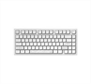 KEYBOARD MECHANICAL DARK PROJECT ALU81A TERRA NOSTRA WHITE HS RGB linear mechanical switches G3ms Moonstone- Pre-lubed, +4 switch, COILED CABLE ANSI layout