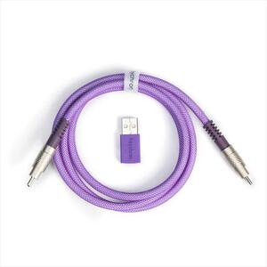 KEYBOARD ACCESSORY KEYCHRON DOUBLE SLEEVED GEEK CUSTOM CABLE (Type-C to Type-C) w/adapter type-A to Type-C, PURPLE, CAB-23