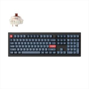 KEYBOARD WIRELESS MECHANICAL KEYCHRON V6 Max Full Size QMK/VIA, HS, RGB, Gateron Jupiter Brown switch, OSA PBT, Carbon Black (Non-Transparent), w/knob, V6M-D3