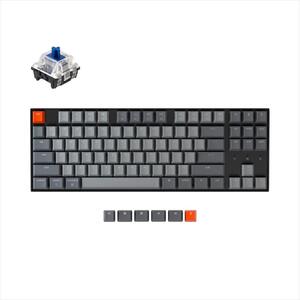 KEYBOARD MECHANICAL KEYCHRON K8 HS RGB LED TKL Gateron Optical Blue switch Multi-Device (Wired+Bluetooth), Black, K8-P2
