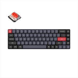 KEYBOARD MECHANICAL KEYCHRON K7 PRO QMK/VIA HS LP RGB LED 65% Gateron Red switch Multi-Device (Wired+Bluetooth), Black, K7P-H1