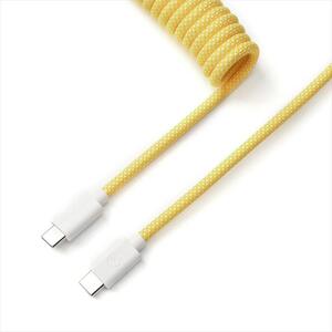 KEYBOARD ACCESSORY KEYCHRON COILED AVIATOR CUSTOM CABLE (Type-C to Type-C) w/adapter type-A to Type-C, YELLOW, Cab-16