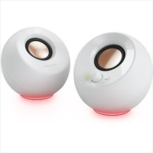 SPEAKERS 2.0 CREATIVE PEBBLE SE White, USB Type-C, bluetooth 5.3, RGB, (4.4W) 51MF1725AA001