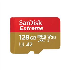 MEMORY CARD SANDISK MICRO-SDXC UHS-I 128GB EXTREME w/adapter 190mb/s A2 V30, SDSQXAA-128G-GN6MA