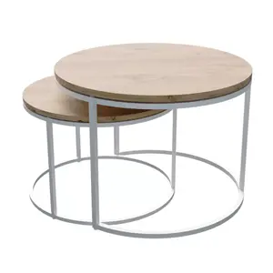 321-000111 Сет клуб маси Solme Бела-Природно дрво